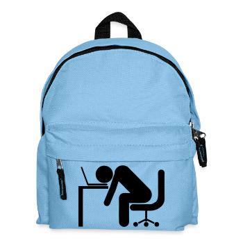 homme travail bureau chaise dort dormir - Sac à dos Enfant - bleu clair - Devant
