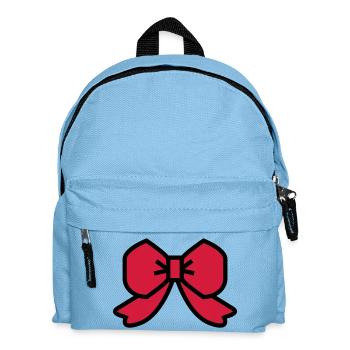 Schleife mit rotem Band - Kinder Rucksack - Hellblau - Vorne