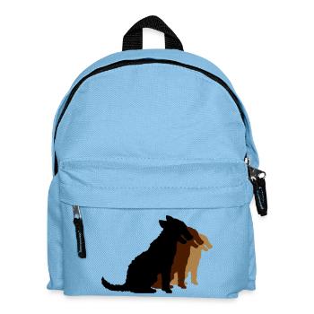 3 Dogs Sitting Team Crew Three Friends Silhouette - Kids' Backpack - light blue - Front