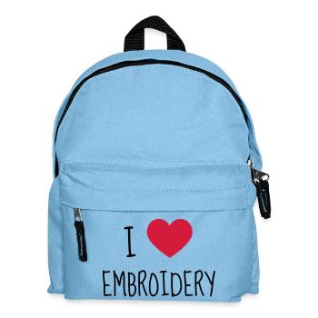 Stickerei / Stickerin / sticken / Nadel - Kinder Rucksack - Hellblau - Vorne