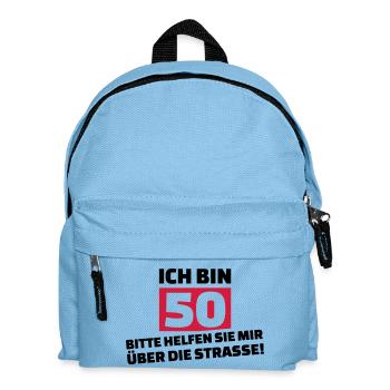 50. Geburtstag - Kinder Rucksack - Hellblau - Vorne