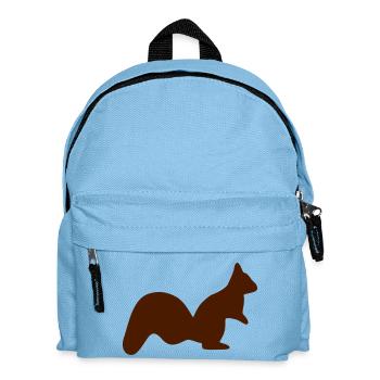 wachsames Eichhörnchen Streifenhörnchen Silhouette - Kinder Rucksack - Hellblau - Vorne