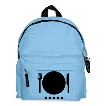 essen_teller__messer_gabel__f1 - Kinder Rucksack - Hellblau - Vorne