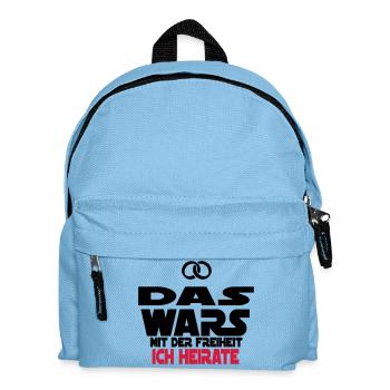 das wars ich heirate - Kinder Rucksack - Hellblau - Vorne