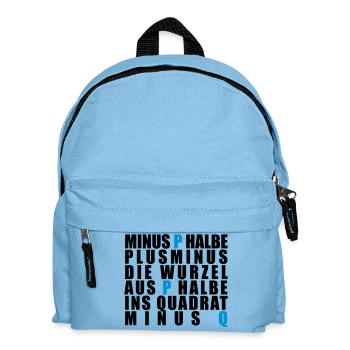 p-q-Formel - Kinder Rucksack - Hellblau - Vorne