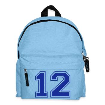 12 - Nummer - Zahl - Kinder Rucksack - Hellblau - Vorne