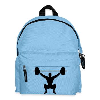 zeichnung vektor gewichtheben sport gewichtheber - Kinder Rucksack - Hellblau - Vorne