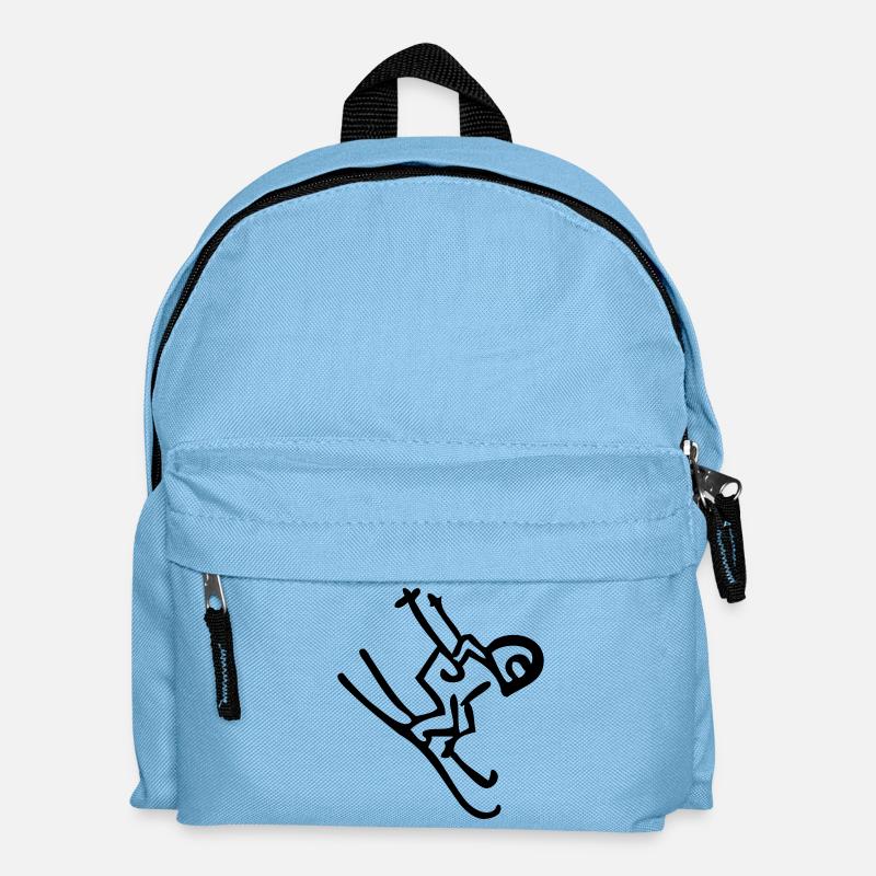 skifahrer ski skiing skier - Kinder Rucksack - Hellblau