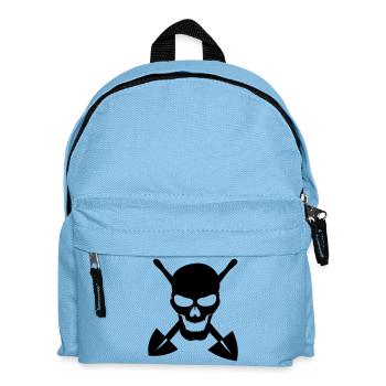Skull digging shovel scoop gift idea - Kids' Backpack - light blue - Front