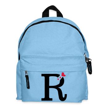 Capital letter R with hearts - Kids' Backpack - light blue - Front