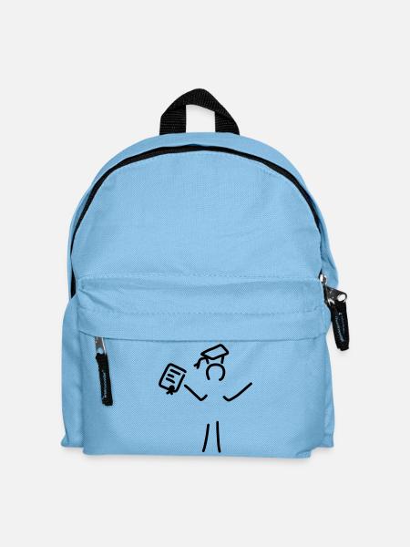 freude über doktortitel an universität - Kinder Rucksack - Hellblau