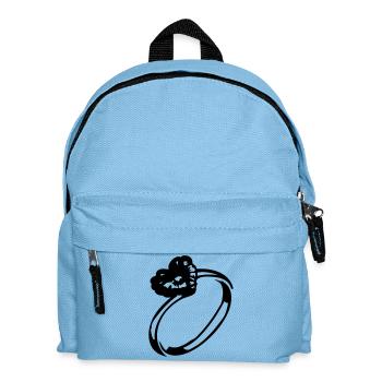 Herz-Diamant-Ring - Kinder Rucksack - Hellblau - Vorne