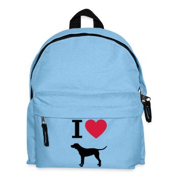 J'aime les chiens, silhouette de coeur allemand shorthair - Sac à dos Enfant - bleu clair - Devant