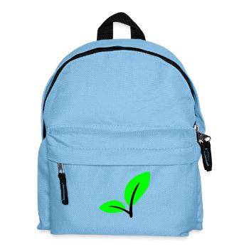 2 Grüne Schöne Blätter Öko Frühling Sommer Natur - Kinder Rucksack - Hellblau - Vorne