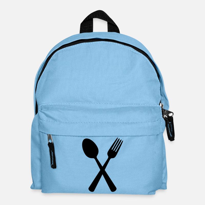 Löffel und Gabel - Kinder Rucksack - Hellblau