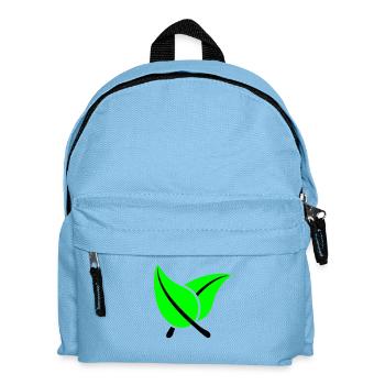 2 Grüne Schöne Blätter Öko Frühling Sommer Natur - Kinder Rucksack - Hellblau - Vorne