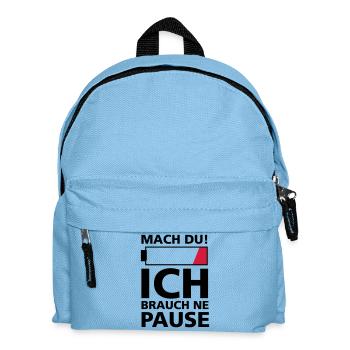 ICH BRAUCH PAUSE - Kinder Rucksack - Hellblau - Vorne