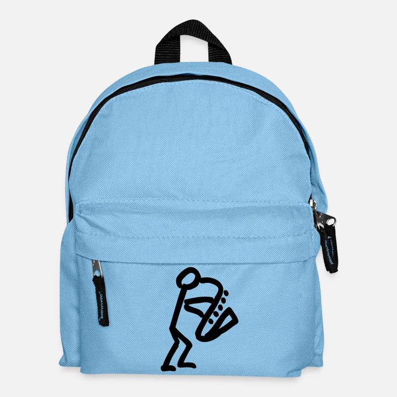 Musikant mit Saxophon - Kinder Rucksack - Hellblau