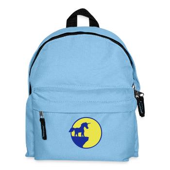 Licorne Falaise Lune Montagne Ronde Nuit Mignon Silhouette - Sac à dos Enfant - bleu clair - Devant