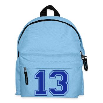 13 - Nummer - Zahl - Kinder Rucksack - Hellblau - Vorne