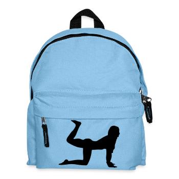Sport Frau Silhouette - Kinder Rucksack - Hellblau - Vorne