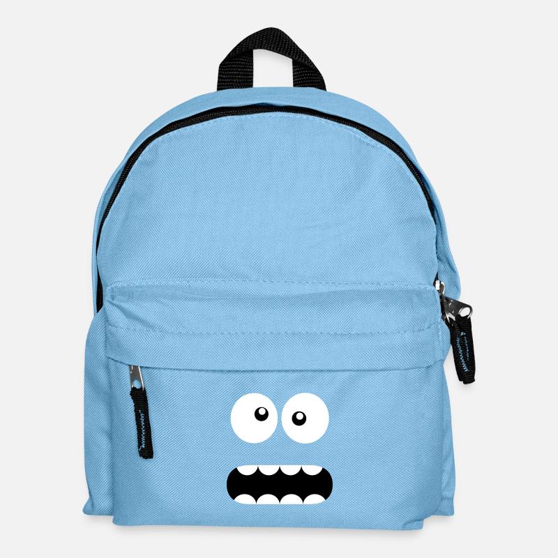 Lustiges Monster Comic Face - Verückt / Smiley - Kinder Rucksack - Hellblau