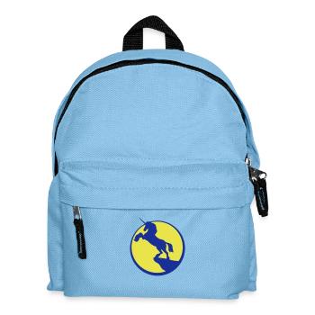 Licorne Falaise Lune Montagne Contour Nuit Silhouette - Sac à dos Enfant - bleu clair - Devant
