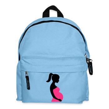 Schwangere Silhouette - Kinder Rucksack - Hellblau - Vorne