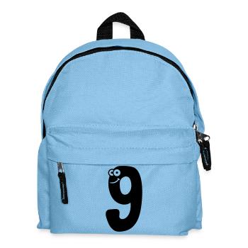 Number 9 nine comic cartoon funny face - Kids' Backpack - light blue - Front