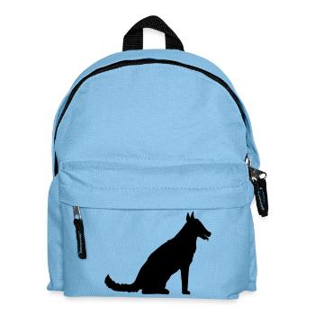 sitz sitzender hund niedlich suess haustier herrch - Kinder Rucksack - Hellblau - Vorne
