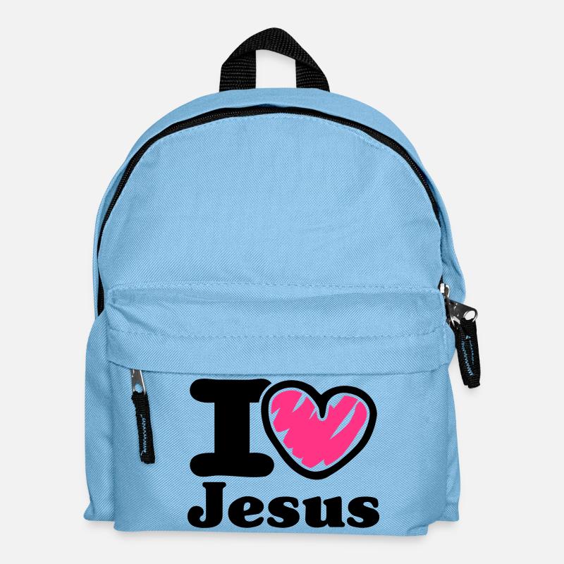 i Love Jesus_V1 - Sac à dos Enfant - bleu clair