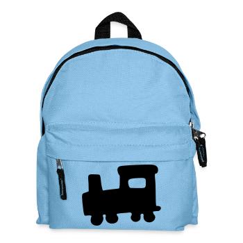 Zug - Lokomotive - Lok - Kinder Rucksack - Hellblau - Vorne