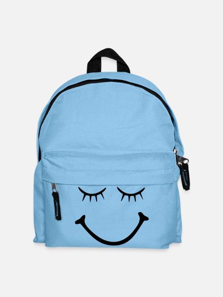 smiley - smile - Kinder Rucksack - Hellblau