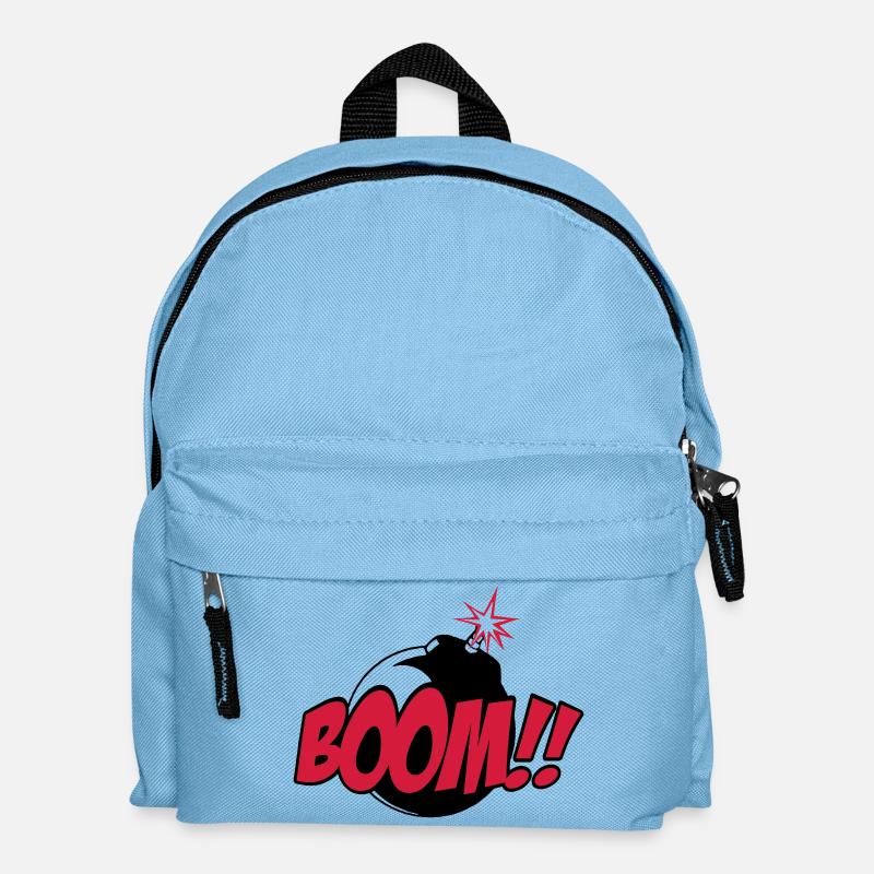 boom - comic sound - Kids' Backpack - light blue