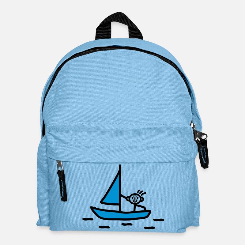 Strichmännchen segeln - V2 - Kinder Rucksack - Hellblau