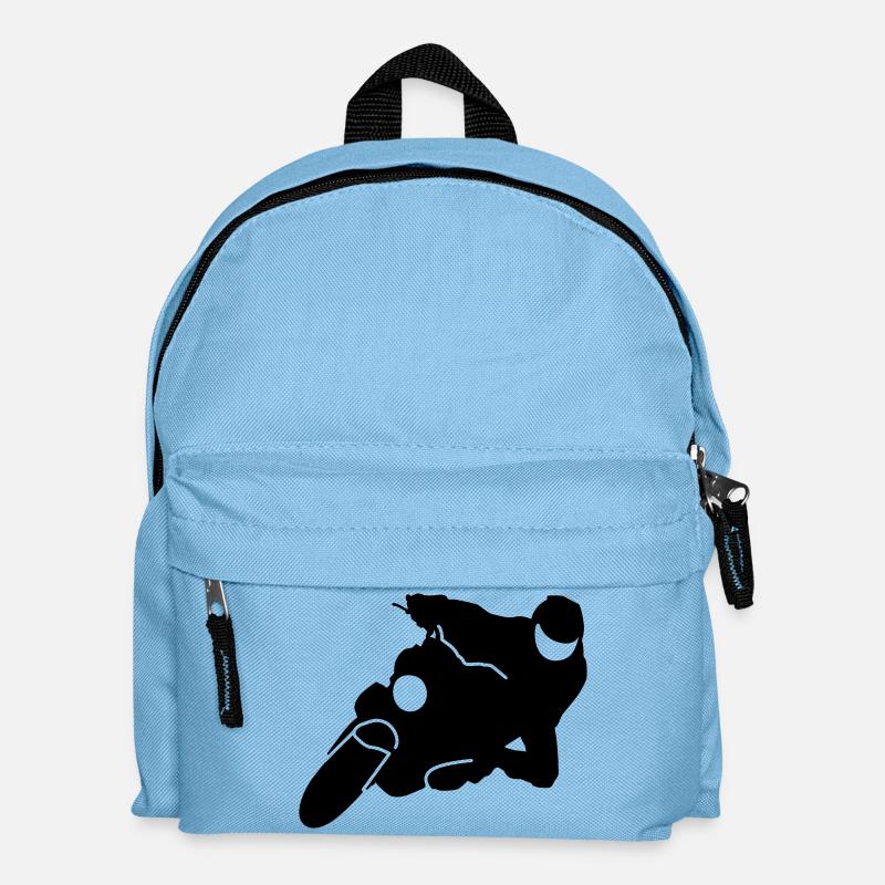 moto - Sac à dos Enfant - bleu clair