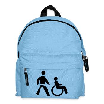 Rollstuhl - wheelchair - Kinder Rucksack - Hellblau - Vorne