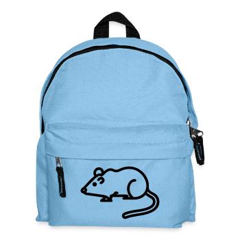 Black Mouse Outline Icon – Perfect for Animal Love - Kids' Backpack - light blue - Front
