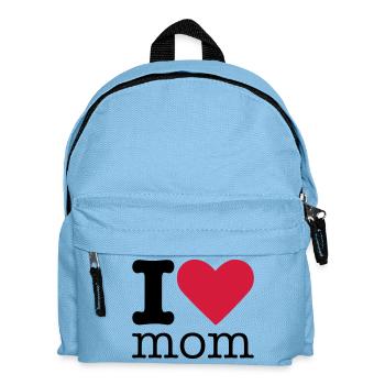 I Love Mom - Kinder Rucksack - Hellblau - Vorne