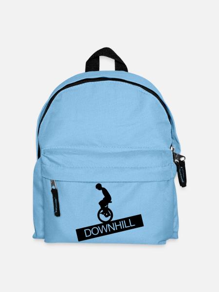 Unicycle, Downhill, A, wheel, unicycle rider,bike - Kids' Backpack - light blue