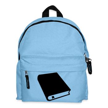 cartoon vector book reader bookseller writer - Kids' Backpack - light blue - Front