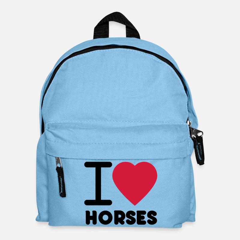 I love Horses - Kinder Rucksack - Hellblau