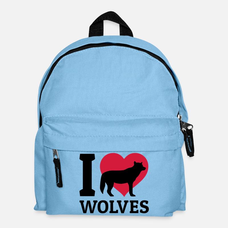 I love wolves - Kids' Backpack - light blue