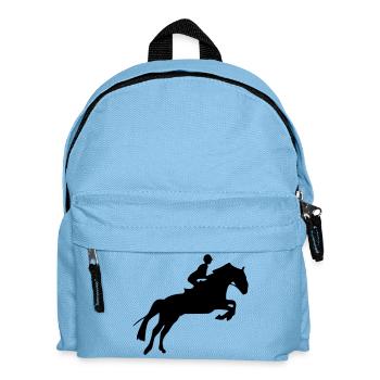 pferd reiten reiterin silhouette - Kinder Rucksack - Hellblau - Vorne