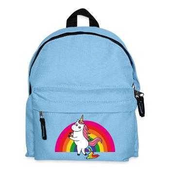 Pooping unicorn rainbow - Kids' Backpack - light blue - Front