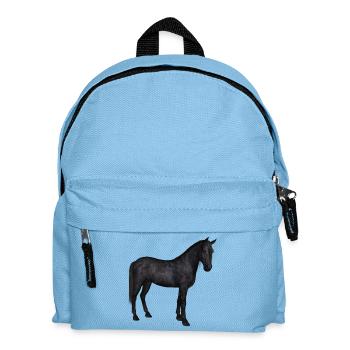 Eleganter Grauer Araber auf Dunklem Fundament - Kinder Rucksack - Hellblau - Vorne
