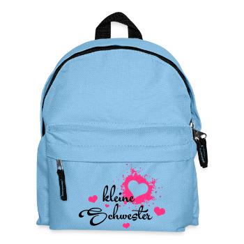 Kleine Schwester - Bestes Geburtstagsgeschenk - Kinder Rucksack - Hellblau - Vorne