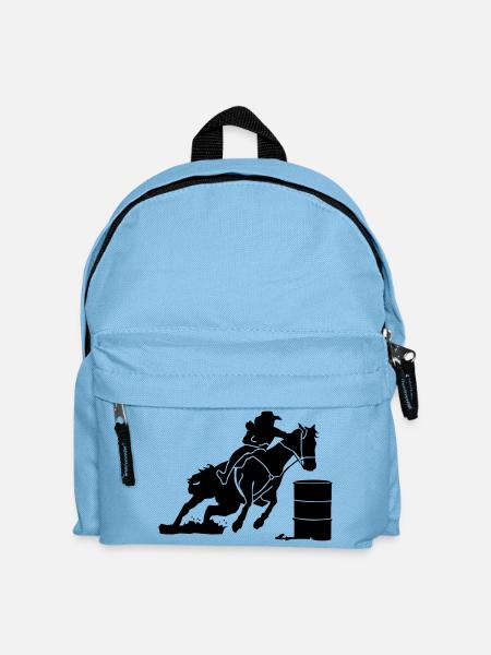 Equitation Western Equestre - Course de tonneaux - Sac à dos Enfant - bleu clair