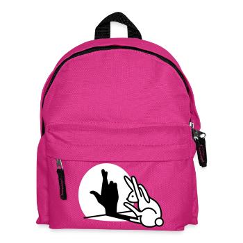 Lustige Kaninchen Hand Schatten Finger kreuzen - Kinder Rucksack - Fuchsia - Vorne