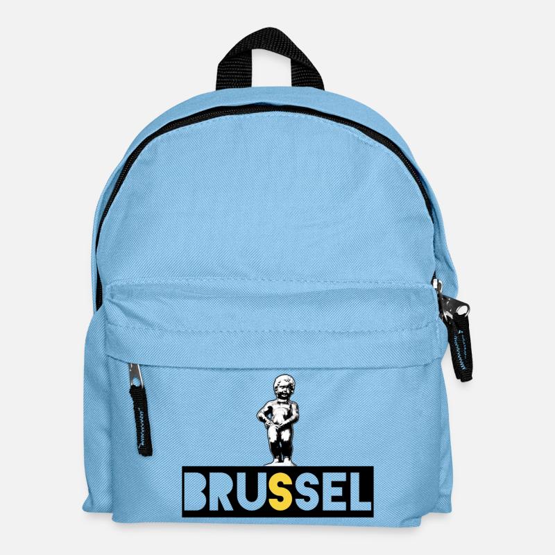 Brussels Manneken Pis - Kids' Backpack - light blue